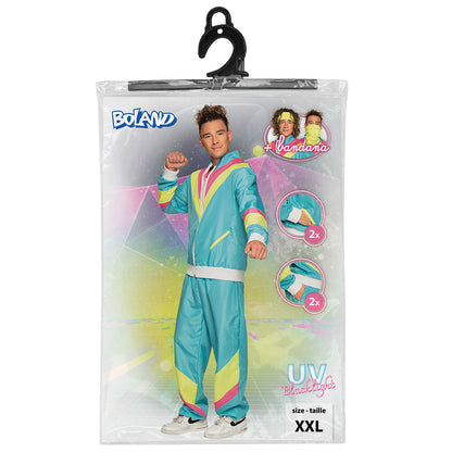 Déguisement Survêtement Années 80 Turquoise Fluo UV