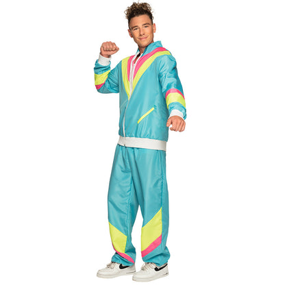 Déguisement Survêtement Années 80 Turquoise Fluo UV
