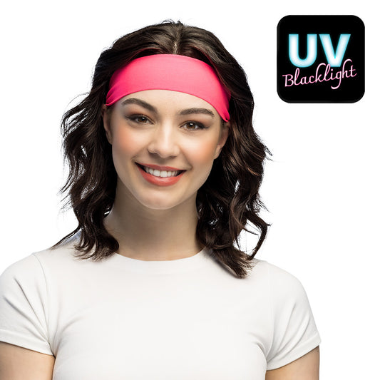 Bandeau UV Blacklight Fluo Rose - Accessoire Années 80