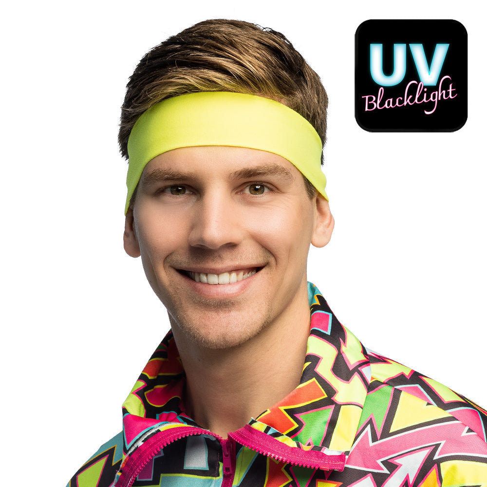 Bandeau Fluo Jaune UV Blacklight - Accessoire Années 80