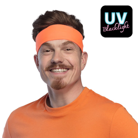 Bandeau Orange Fluo UV Blacklight - Accessoire Années 80