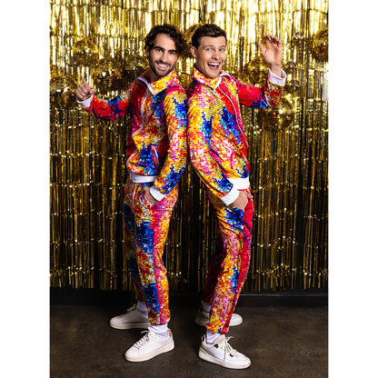 Combinaison Disco Paillettes Multicolore - Déguisement Années 70