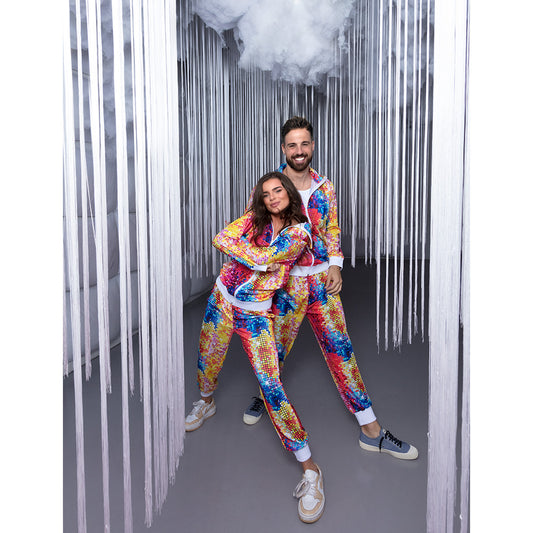 Combinaison Sequins Multicolore Disco | Déguisement Adulte M
