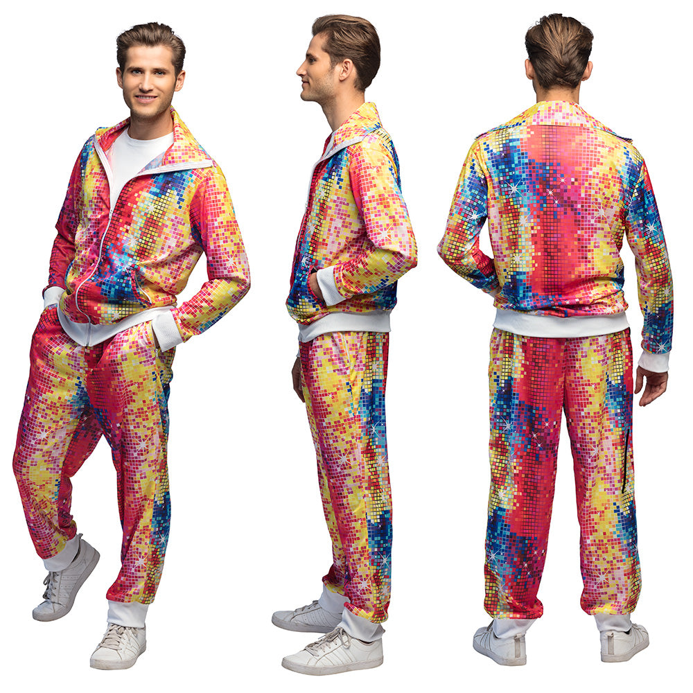 Combinaison Disco Paillettes Hologramme Arc-en-Ciel Adulte