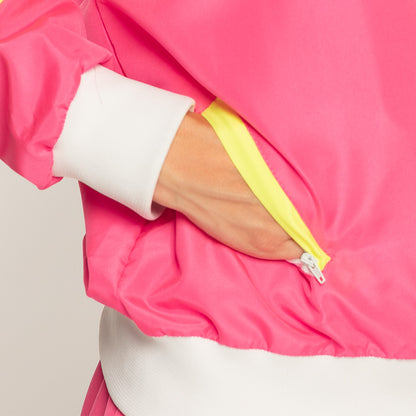 Survêtement UV Blacklight Années 80 - Déguisement Fluo Rose