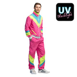 Survêtement Années 80 Fluo Rose UV Blacklight Homme XXL