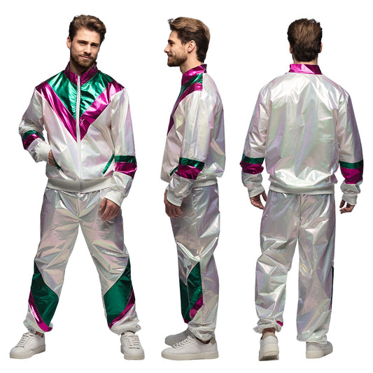 Survêtement Vintage Holographique Rose Fluo - Années 80/90