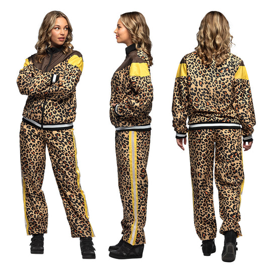 Survêtement Léopard Noir et Jaune Femme - Costume Années 80