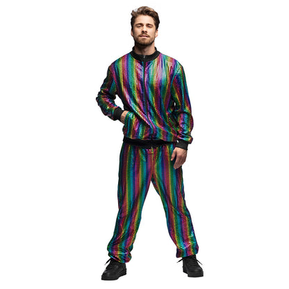 Survêtement Sequins Holographique Arc-en-Ciel Disco Adulte