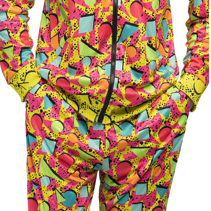 Combinaison Années 80 Motifs Fluo UV Blacklight - Déguisement Adulte