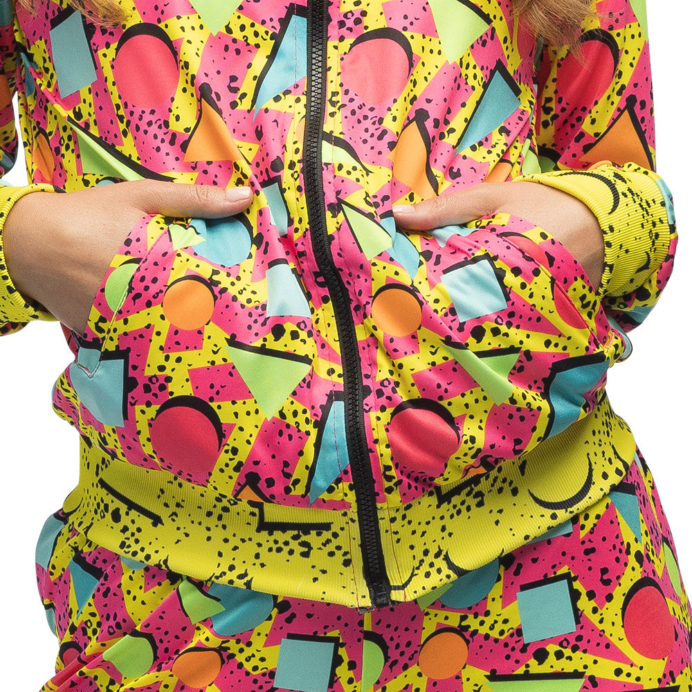 Combinaison Rétro Fluo UV Blacklight - Motif Géométrique Années 80