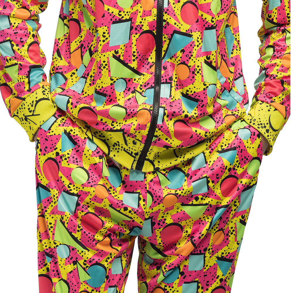 Combinaison Rétro Fluo UV Blacklight - Motif Géométrique Années 80