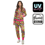 Survêtement Fluo UV Blacklight Motif Éclair Néon Adulte