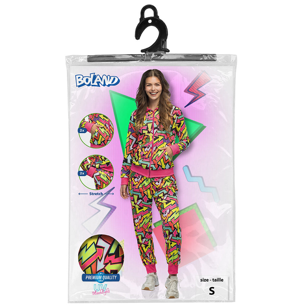 Survêtement Fluo UV Blacklight Motif Éclair Néon Adulte