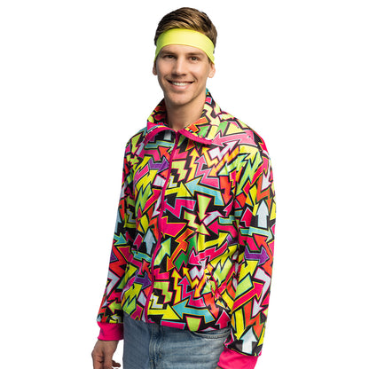 Combinaison Néon Électrique UV Blacklight - Motif Géométrique Fluo