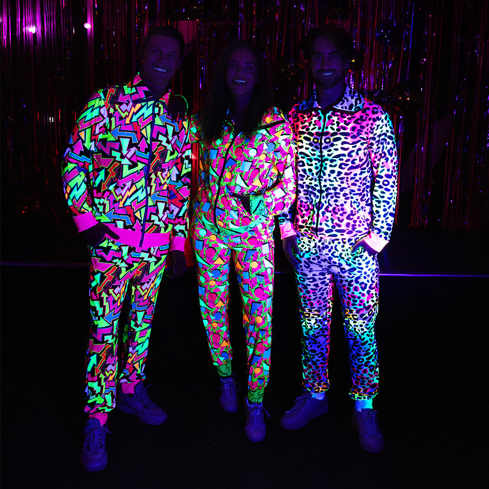 Survêtement Années 80 Néon UV Blacklight | Déguisement Complet