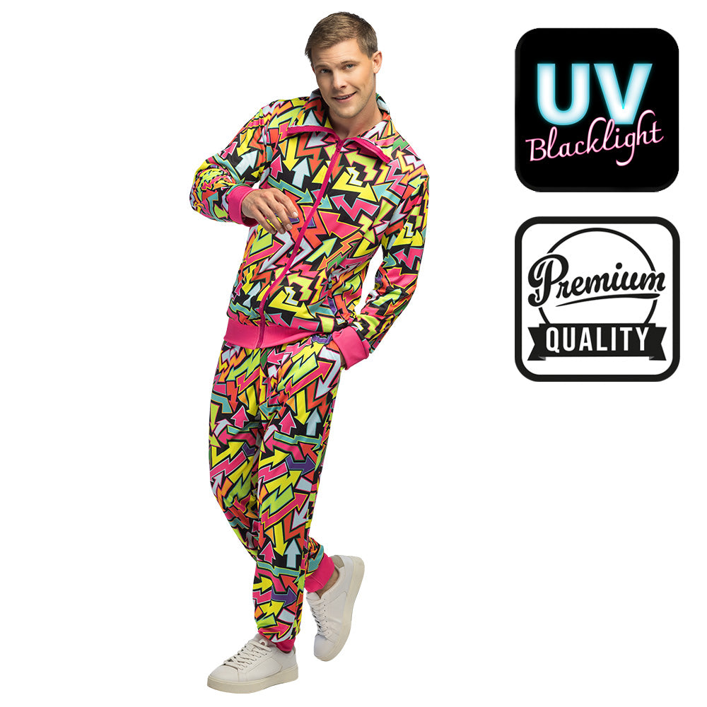 Costume Années 80 Néon Électrique Homme - Survêtement Fluo UV