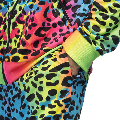 Combinaison Léopard Fluo UV Blacklight - Déguisement Adulte Années 80