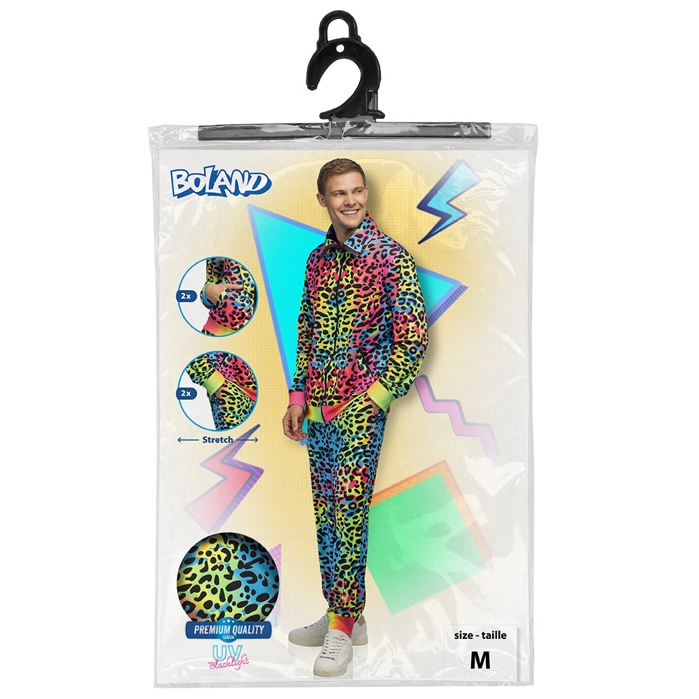 Survêtement Années 80 Léopard Fluo UV Blacklight Homme