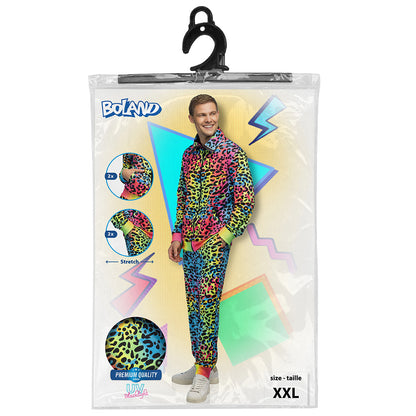 Combinaison Léopard Fluo UV Blacklight Adulte XXL