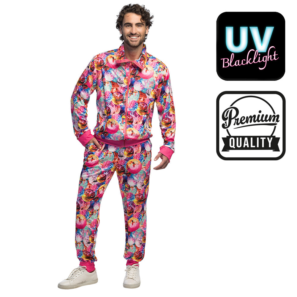Survêtement Disco Boules à Facettes UV Blacklight Homme