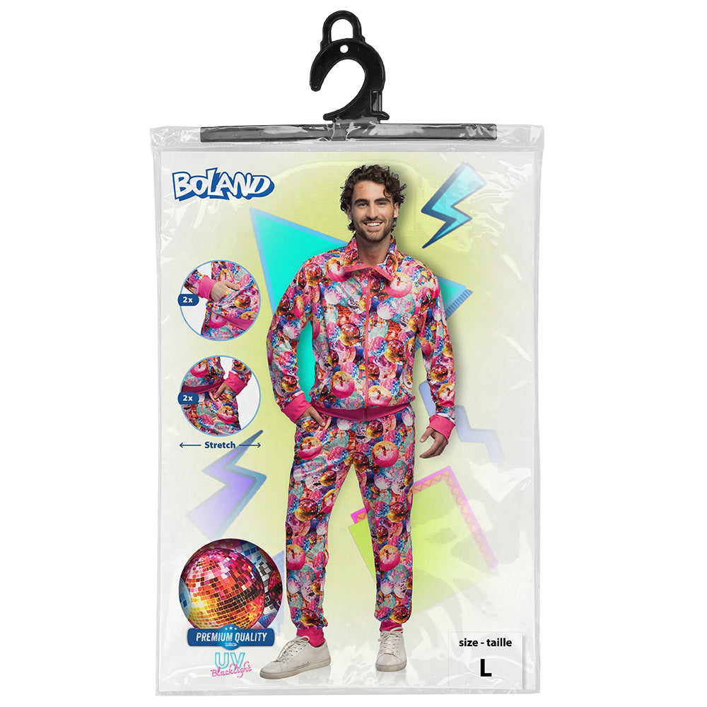 Survêtement Disco Boules à Facettes UV Blacklight Homme