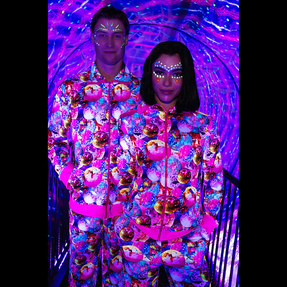 Survêtement Disco Boules à Facettes - Déguisement UV Blacklight