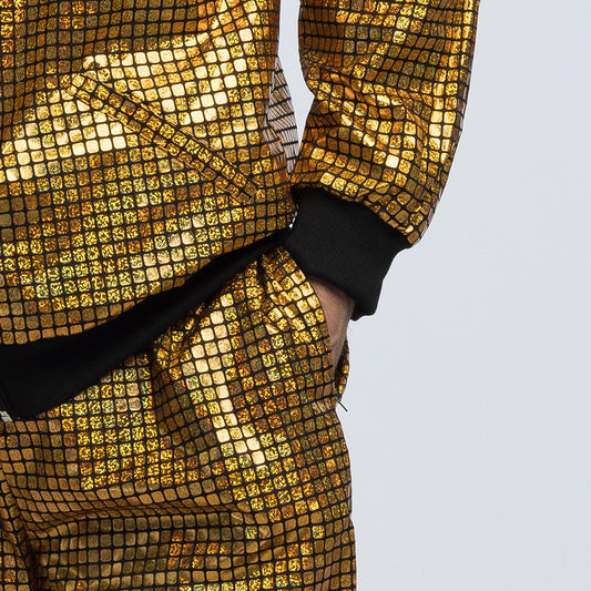 Survêtement Paillettes Or Disco - Costume Adulte Brillant