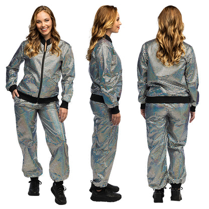 Combinaison Disco Hologramme Adulte - Ensemble Veste et Pantalon