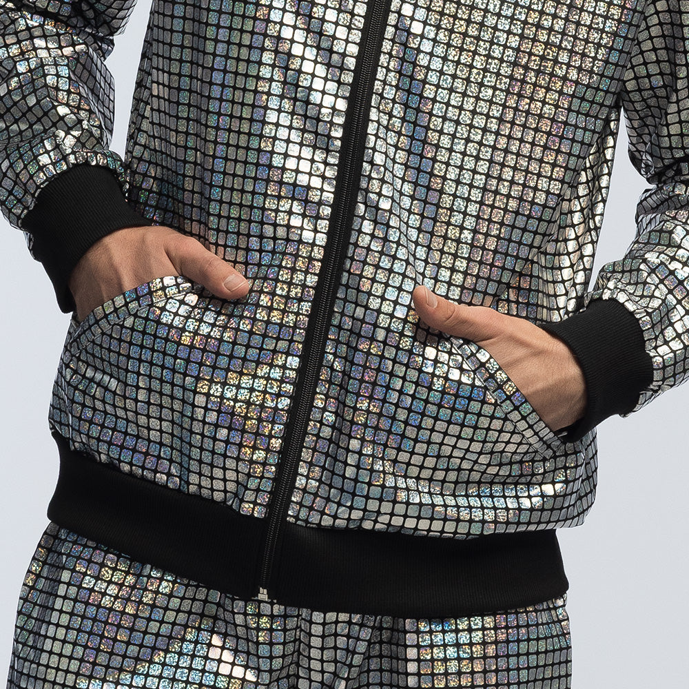 Combinaison Sequins Argent Disco - Déguisement Brillant Adulte