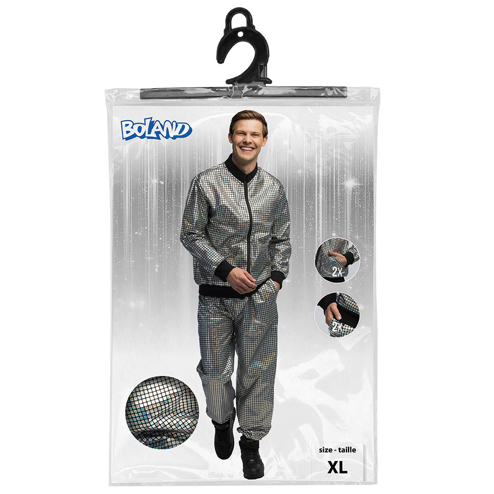 Combinaison Sequins Argent Disco - Déguisement Brillant Adulte