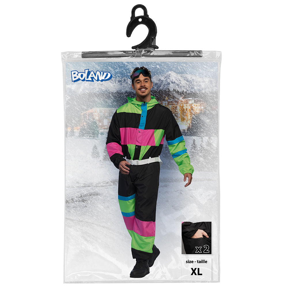 Combinaison Ski Années 80 Fluo Néon - Déguisement Adulte
