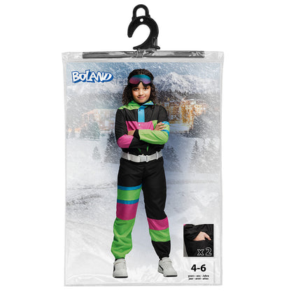 Déguisement Ski Années 80 Enfant - Combinaison Colorée Fluo