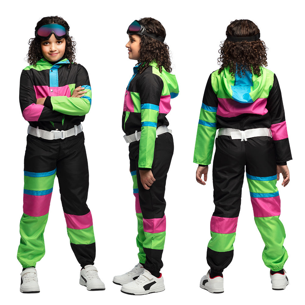 Déguisement Ski Années 80 Fluo Enfant - Costume Complet