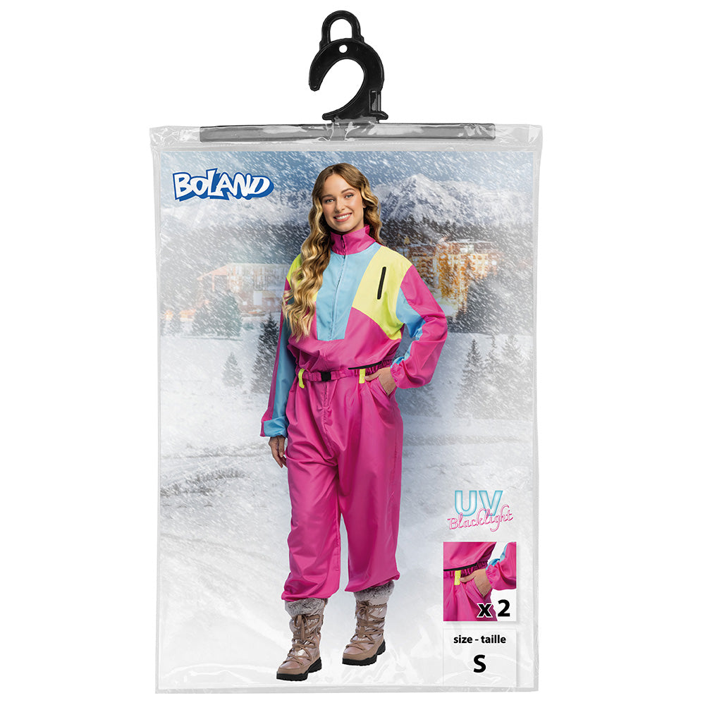 Combinaison Ski Rétro Années 80 UV Blacklight Fluo