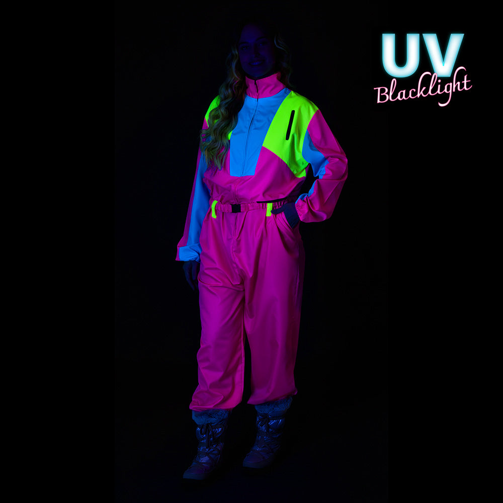 Combinaison Rétro 90s Néon Fluo Blacklight Adulte