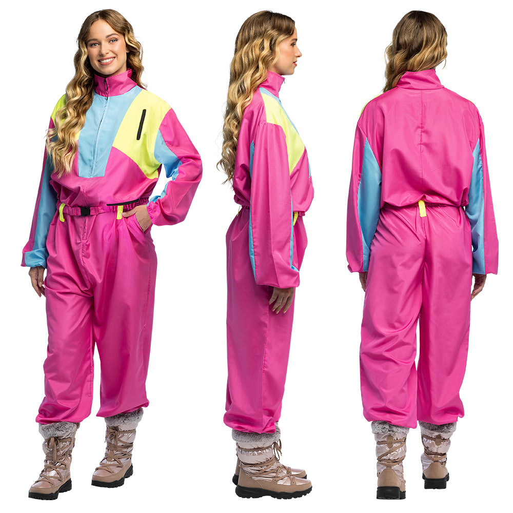 Combinaison Ski Rétro Années 80 Fluo UV Blacklight
