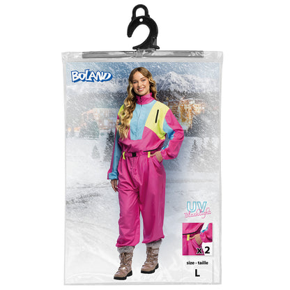 Combinaison Ski Rétro Années 80 Fluo UV Blacklight