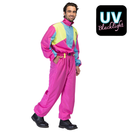 Combinaison Fluo UV Blacklight Années 80 - Déguisement Homme