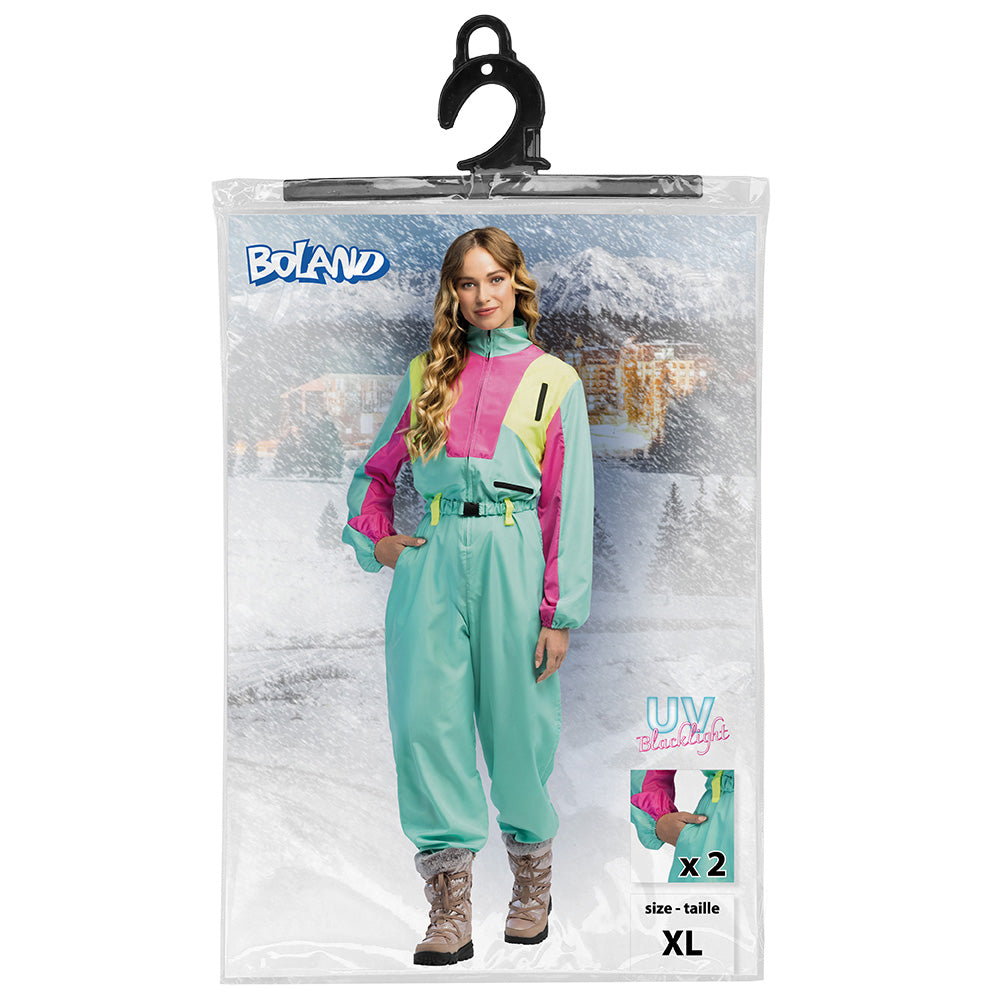 Combinaison années 80 flurescente UV Blacklight femme