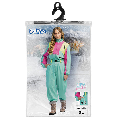 Combinaison années 80 flurescente UV Blacklight femme