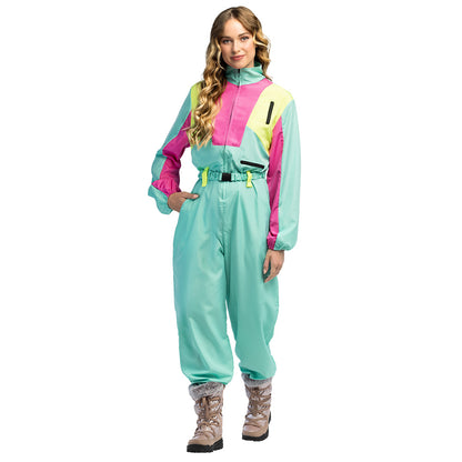 Combinaison années 80 flurescente UV Blacklight femme
