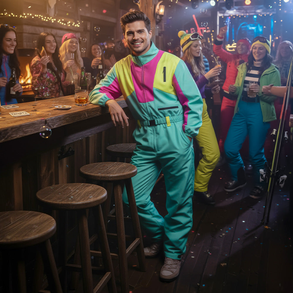 Combinaison Rétro UV Fluo Années 80 - Déguisement Adulte