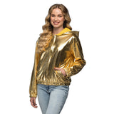Veste Métallisée Dorée Années 80 - Coupe Femme Brillante