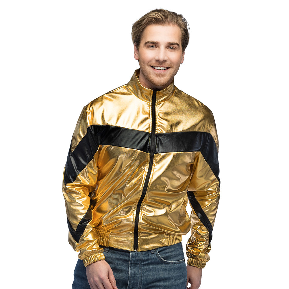 Veste de Survêtement Rétro Doré et Noir - Style Années 80