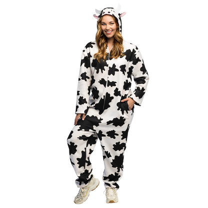 Déguisement Vache Combinaison Intégrale Adulte Blanc Noir