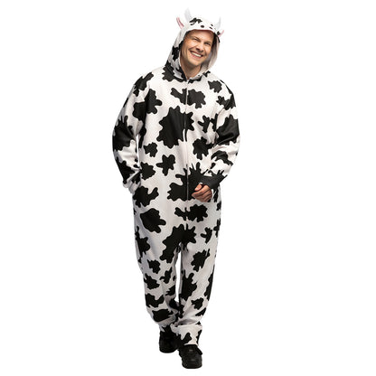 Déguisement Vache Combinaison Intégrale Adulte Blanc Noir