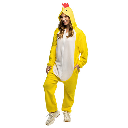 Déguisement Poule Onesie - Costume Adulte Jaune et Blanc