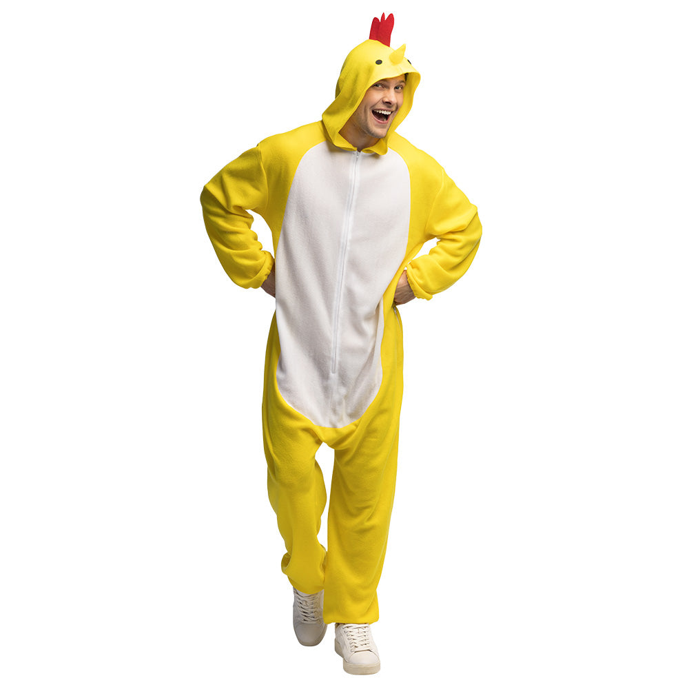 Déguisement Poule Onesie - Costume Adulte Jaune et Blanc
