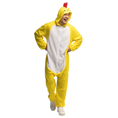 Déguisement Poule Onesie - Costume Adulte Jaune et Blanc